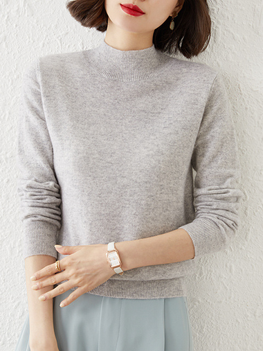 Loose Long Sleeve Crew Neck Plain Casual Regular Sweater