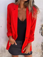 Loose Shawl Collar Long Sleeve Plain Casual Regular Blazers