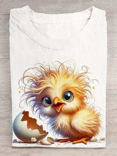 Casual Short Sleeve Crew Neck Turkey Loose Regular T-Shirt