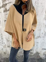 Loose Three Quarter Sleeve Plain Casual Regular Jacket