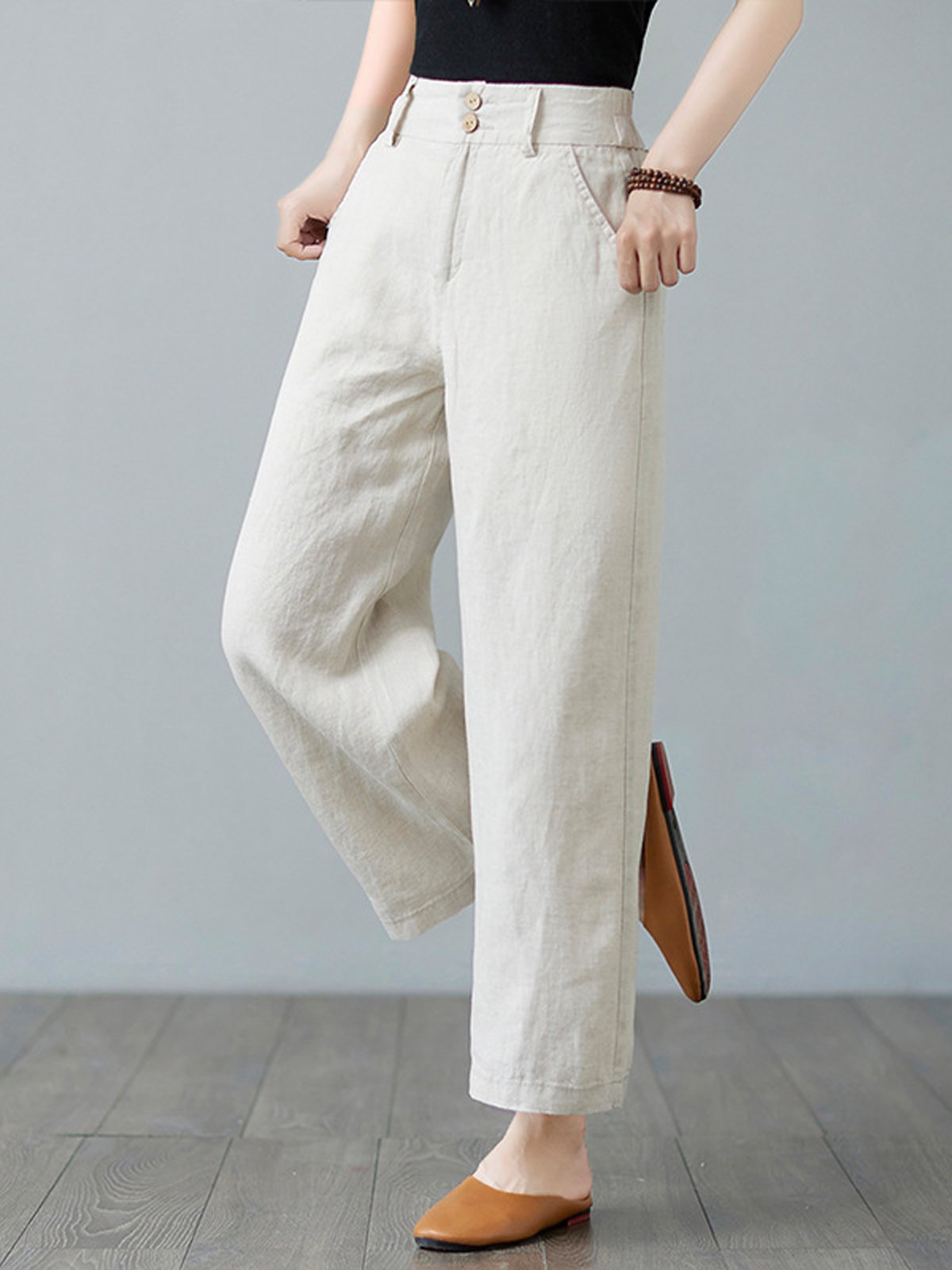 Casual Plain Loose Long Pants