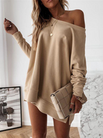 Loose Long Sleeve Plain Zipper Casual Regular Sweatshirt