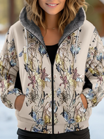 Loose Hoodie Long Sleeve Abstract Casual Regular Jacket