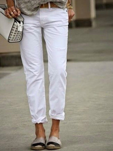 Casual Plain Loose Ankle Pants