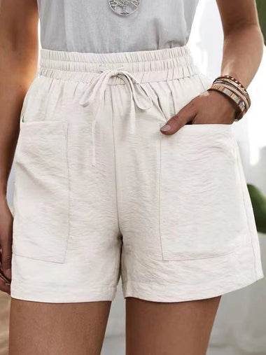 Plus Size Casual Plain Loose Shorts