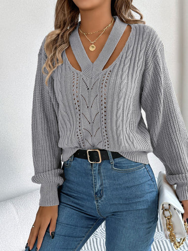 Casual Long Sleeve Crew Neck Plain Loose Regular Sweater