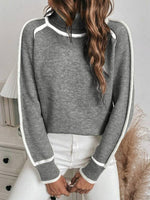 Casual Long Sleeve Turtleneck Plain Loose Regular Sweater