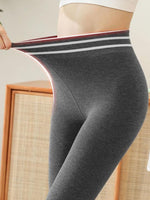 Casual Striped Fleece Tight Long Leggings