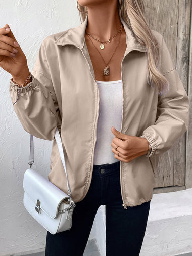 Loose Long Sleeve Plain Casual Regular Jacket