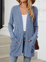 Loose Long Sleeve Plain Casual Regular Cardigan