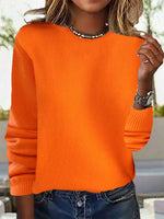 Loose Long Sleeve Plain Casual Regular Sweater