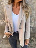 Loose Shawl Collar Long Sleeve Plain Casual Mid-Long Jacket