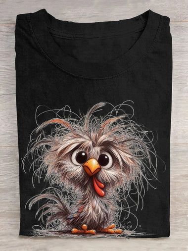 Casual Short Sleeve Crew Neck Turkey Loose Regular T-Shirt