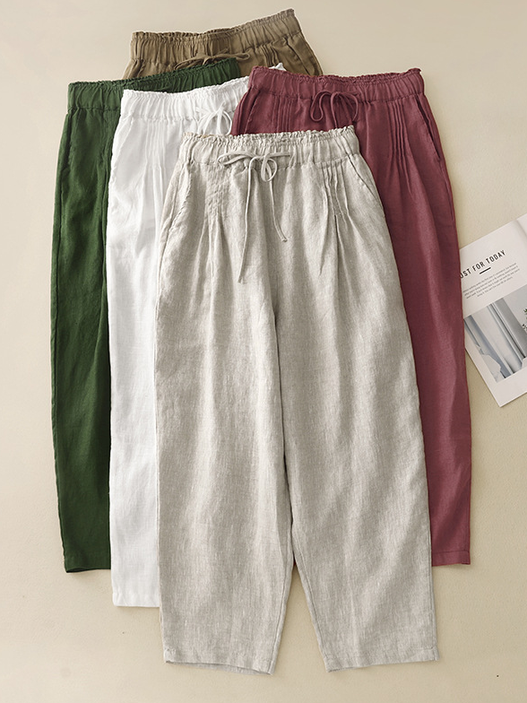 Casual Plain Loose Long Pants