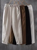 Plus Size Casual Plain Loose Long Pants