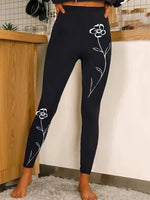 Casual Floral Tight Long Leggings