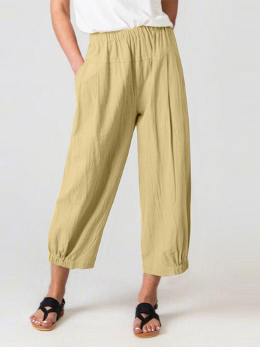 Plus Size Casual Plain Loose Long Pants