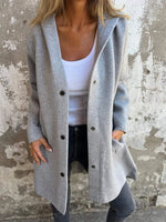 Loose Wrap Long Sleeve Plain Casual Mid-Long Coat