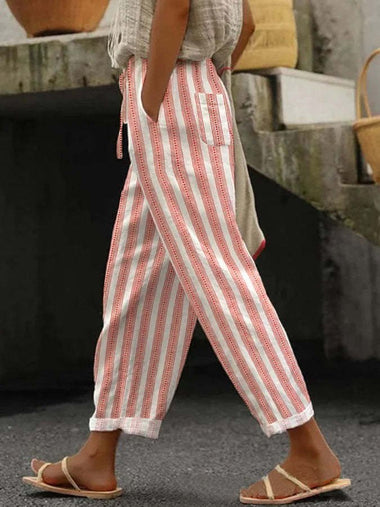 Casual Striped Loose Long Pants