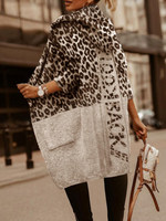 Loose Long Sleeve Leopard Casual Regular Jacket