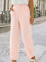 Plus Size Casual Solid Loose Long Pants