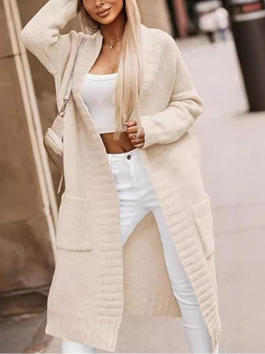 Casual Long Sleeve Plain Loose Mid-Long Coat