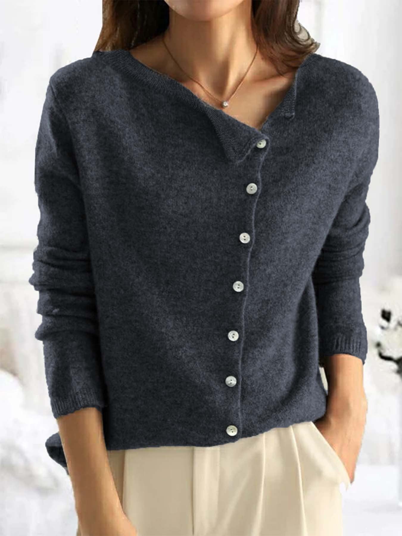 Loose Long Sleeve Crew Neck Geometric Casual Regular Sweater