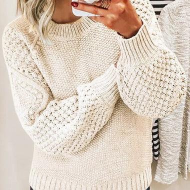 Casual Long Sleeve V Neck Plain Loose Regular Sweater