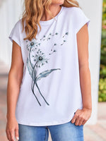 Crew Neck Short Sleeve Floral Casual Regular T-Shirt