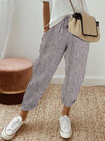 Casual Striped Loose Long Pants