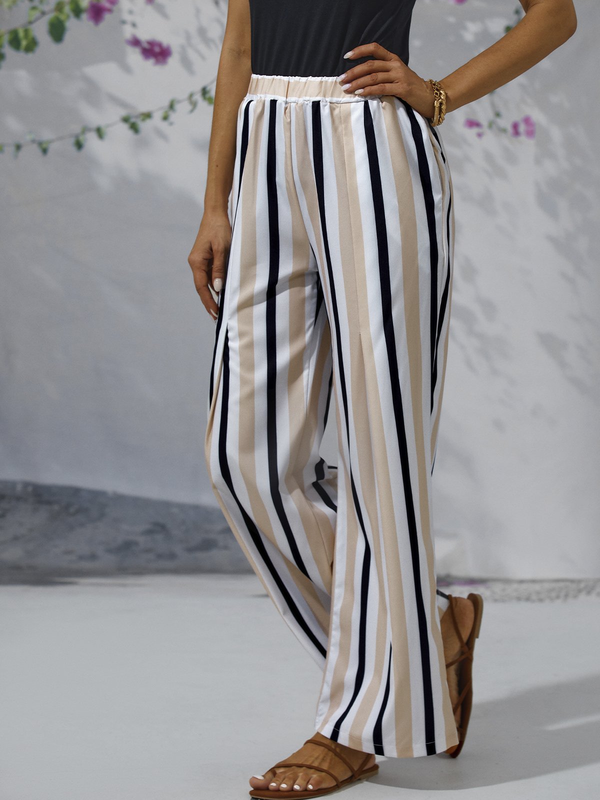 Casual Striped Loose Long Pants