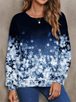 Loose Long Sleeve Crew Neck Floral Casual Regular Sweater