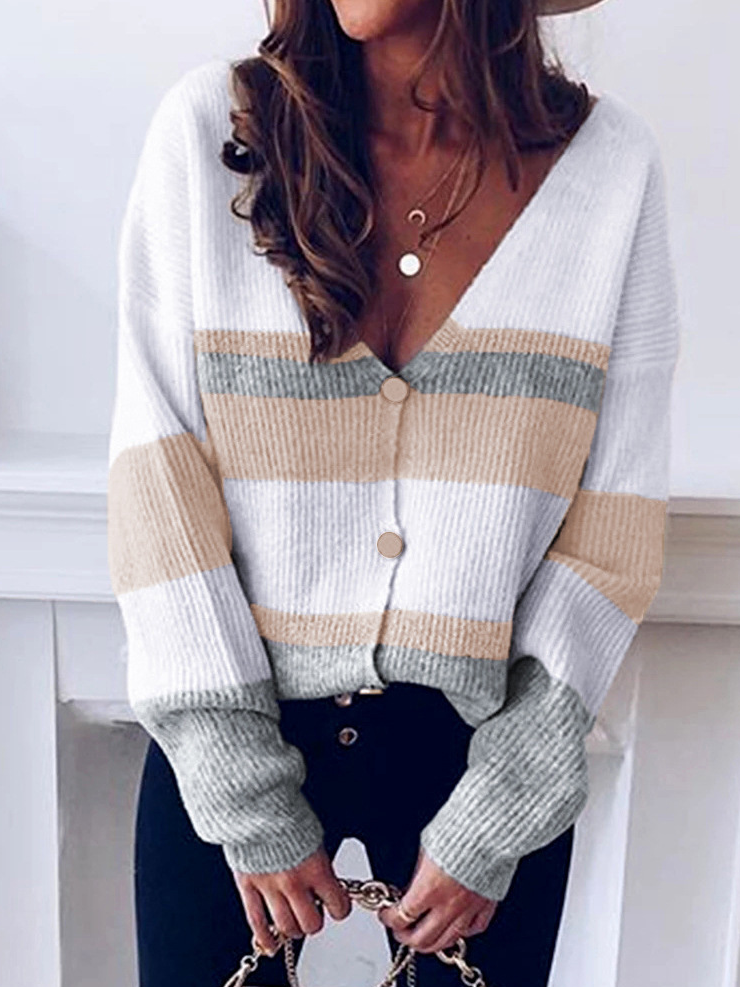 Loose Long Sleeve Plain Casual Regular Sweater