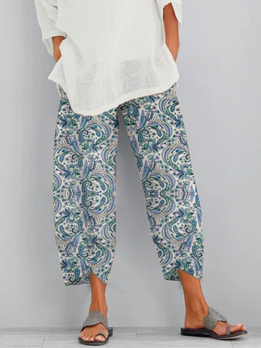 Plus Size Boho Floral Pants