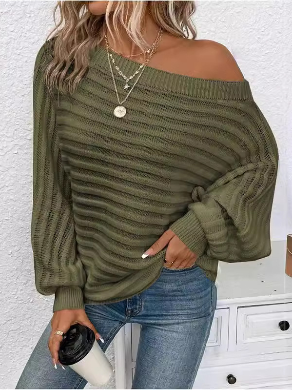 Loose Long Sleeve Asymmetrical Plain Casual Regular Sweater