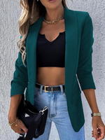 Loose Long Sleeve Plain Casual Regular Blazers