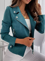 Loose Long Sleeve Plain Zipper Casual Regular Jacket