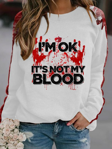 Loose Long Sleeve Crew Neck Halloween Casual Regular Sweatshirt