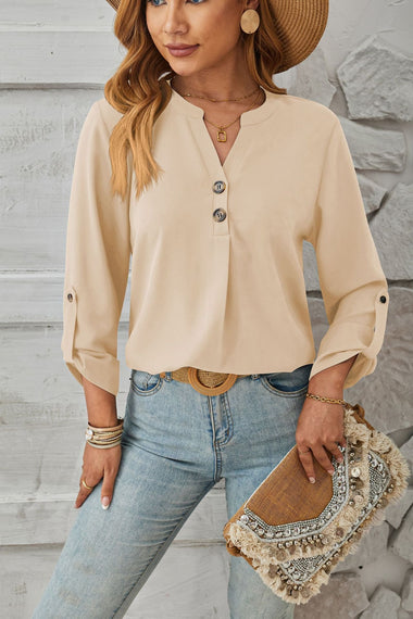 Casual Long Sleeve Crew Neck Plain Regular Blouse