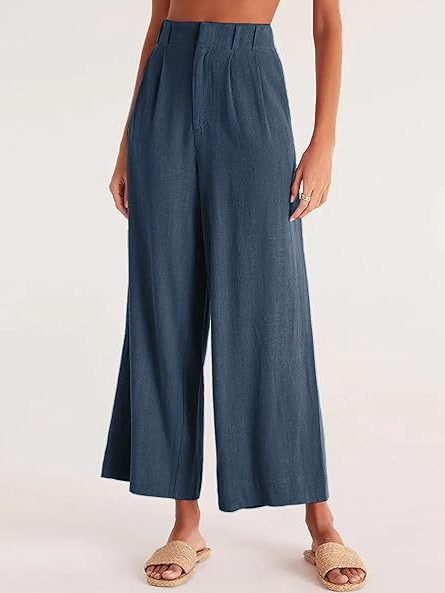 Plus Size Casual Plain Loose Ankle Pants