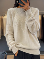 Casual Long Sleeve Crew Neck Plain Loose Regular Sweater