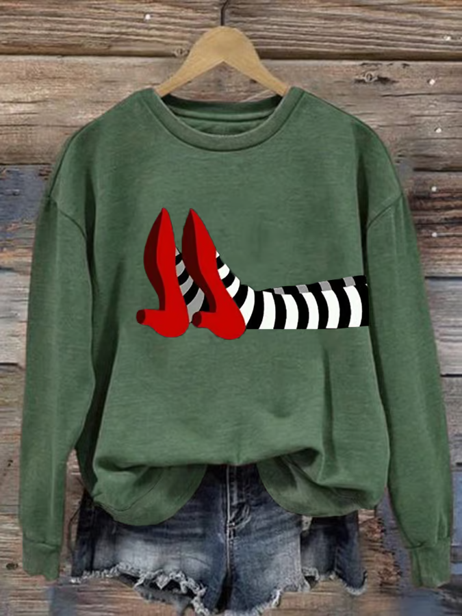 Casual Long Sleeve Crew Neck Halloween Loose Regular Sweatshirt