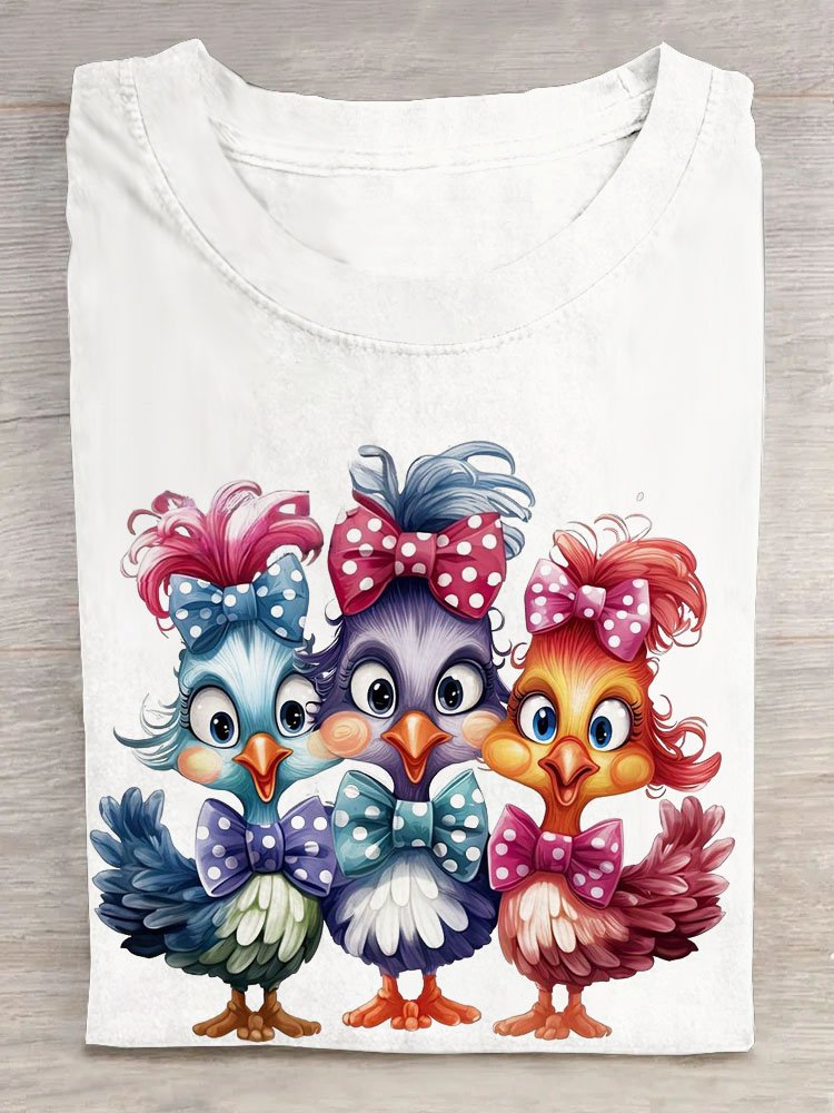 Casual Short Sleeve Crew Neck Turkey Loose Regular T-Shirt