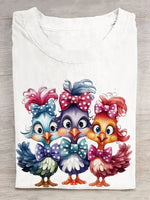 Casual Short Sleeve Crew Neck Turkey Loose Regular T-Shirt