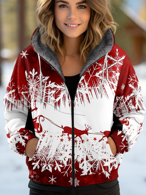 Loose Hoodie Long Sleeve Christmas Casual Regular Jacket