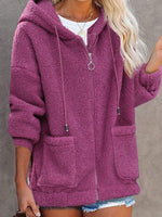 Loose Hoodie Long Sleeve Plain Casual Regular Jacket