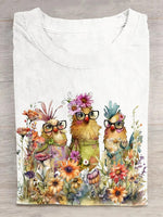 Loose Short Sleeve Crew Neck Turkey Casual Regular T-Shirt