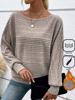 Casual Long Sleeve Crew Neck Plain Loose Regular Blouse