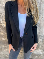 Loose Lapel Collar Long Sleeve Plain Casual Regular Blazers