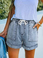 Casual Plain Washing Process Loose Shorts Denim Jeans